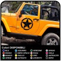 stickers porte des ÉTOILES MILITAIRE de l'ARMÉE américaine effet usé pour un jeep wrangler véhicules tout terrain et suv Crâne