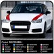 Stickers hood audi bmw alfa romeo fiat seat golf audi A1 A3 A4 A5 A6 A7 A8 Q1 Q3 A5 Q7 RS RS1 S1 S3 RS3 RS4 TT S3