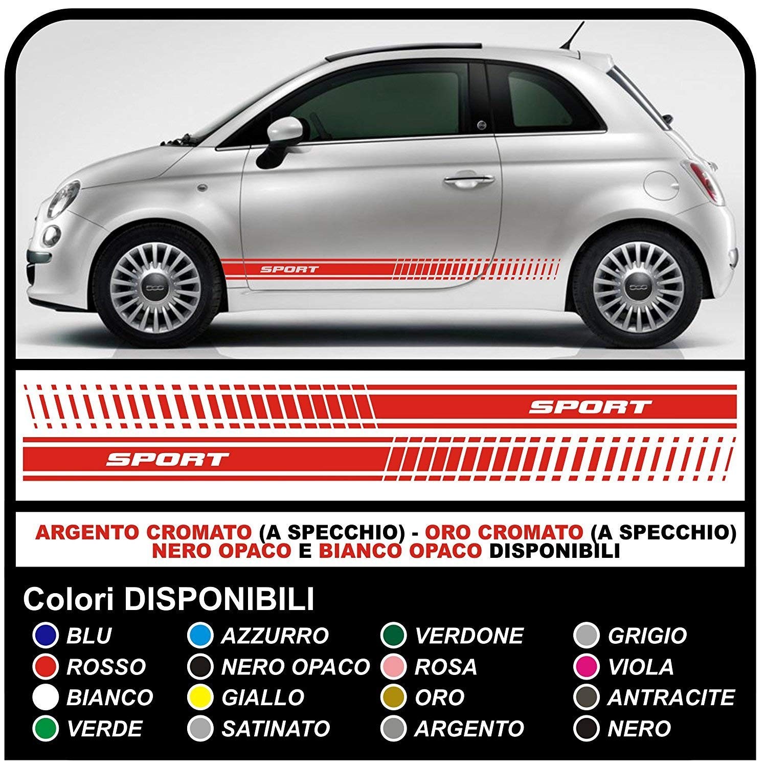 Stickers 500 Fiat 500 Audi A1 Mini Cooper Smart Adhesive Side Custom Sticker 500 Point Audi Bmw Abarth Super Sport