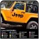 des autocollants pour votre porte ÉCRIT JEEP AVEC des CRÂNES effet usé pour un jeep wrangler véhicules tout terrain et suv