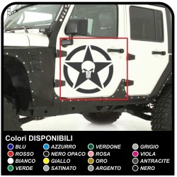 stickers porte des ÉTOILES AVEC un CRÂNE pour jeep wrangler véhicules tout terrain et suv Crâne Willys Tuning rallye