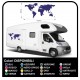 adesivi per CAMPER grafica Mappamondo mondo pianeta in vinile adesivi decalcomanie Set Camper Van RV Caravan Motorhome roulotte