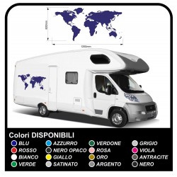 adesivi per CAMPER grafica Mappamondo mondo pianeta in vinile adesivi decalcomanie Set Camper Van RV Caravan Motorhome roulotte