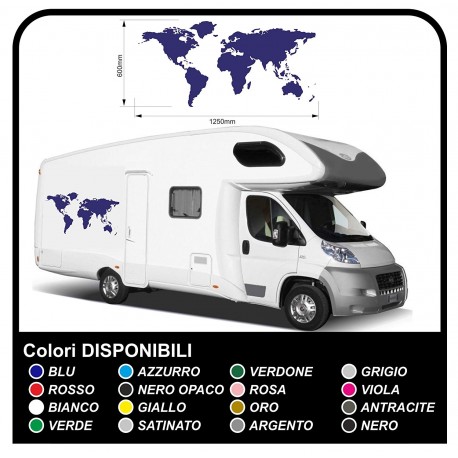 decals RV graphics Globe world planet vinyl stickers decals Set Camper Van RV Caravan Motorhome trailer