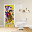 Adhésif Conception de la porte - Kandinsky Accompagnement jaune - Jaune Accompainment Décoration adhésif pour portes et meubles