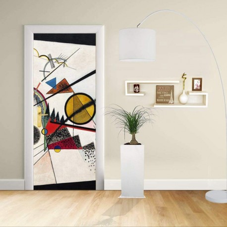 Adesivo Design porta - Kandinsky Nel quadrato nero - In the black Square Decorazione adesiva per porte arredo casa