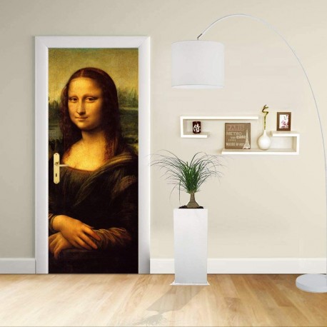 Adhesive door Design - LEONARDO's MONA LISA - LA GIOCONDA - Decoration, adhesive for door