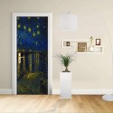 Adhésif Conception de la porte - Van Gogh - la nuit Étoilée sur le Rhône - la Décoration, de l'adhésif pour porte