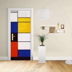 Adesivo Design porta - PIET MONDRIAN - COLORI PRIMARI - Decorazione adesiva per porte