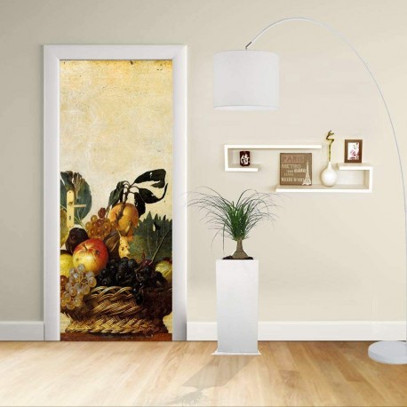 Adhesive door Design - CARAVAGGIO - BASKET OF FRUIT - Decoration, adhesive for door