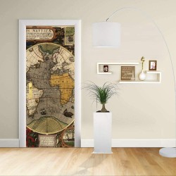 Adhesive door Design - Map Nautical Hondius cartography nautical Decoration adhesive for doors home furniture -