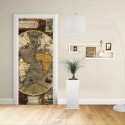 Adesivo Design porta - Mappa Nautica Hondius cartografia nautica Decorazione adesiva per porte arredo casa -