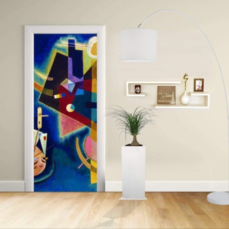 Adesivo Design porta - Kandinsky In Blu - KANDINSKYJ  In Blue -Decorazione adesiva per porte arredo casa