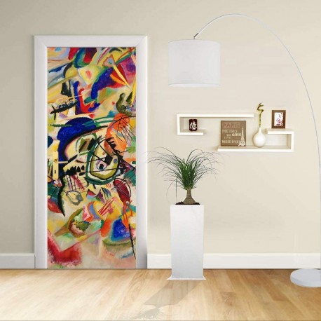 Adhesivo para el Diseño de la puerta - Kandinsky COMPOSICIÓN - VII - KANDINSKYJ -adhesivo para la Decoración de puertas y