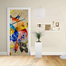 Adesivo Design porta - Kandinsky CENTRO BIANCO - KANDINSKYJ White Center -Decorazione adesiva per porte arredo casa