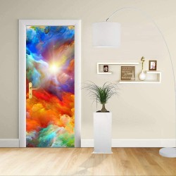 Adhesive door Design - Abstract Design bright colors - Decoration-adhesive for doors home furniture -