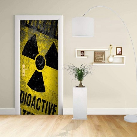 Aufkleber Design tür - Vorsicht Radioaktiv - Warning Radioactive - Deko-klebefolie für türen, möbel, haus -