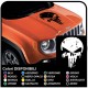 sticker for bonnet JEEP Renegade and other off-road Skull worn effect Skull Punisher distressed SUV 4X4