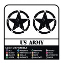 2 Decals Star Military 20x20 cm US ARMY Jeep renegade Suzuki jeep land rover 4X4 - superior Quality