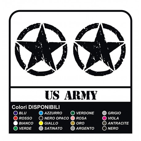 3 Stickers - Star Military US ARMY cm 28 US ARMY Jeep renegade Suzuki jeep land rover 4X4 - superior Quality