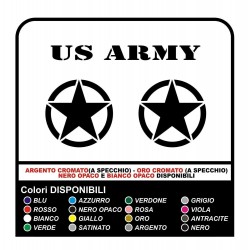 2 Stickers Étoiles Militaire US ARMY cm 40X40 ARMÉE américaine Jeep renegade Suzuki jeep land rover 4X4 de Qualité supérieure