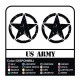 2 Stickers - Star Military US ARMY 18 cm x 18 cm US ARMY Jeep renegade Suzuki jeep land rover 4X4 - worn effect