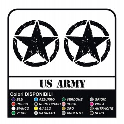 3 Stickers - Star Military US ARMY cm 32 US ARMY Jeep renegade Suzuki jeep land rover 4X4 - worn effect