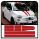 Adhesive strips bonnet, roof and boot lid assetto corse for fiat 500 stickers decal abarth