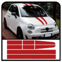 Adesivi fasce cofano tetto e baule assetto corse per fiat 500 stickers decal abarth