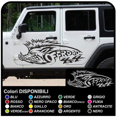 adesivi Laterali cinghiale per jeep wrangler renegade suzuki fuoristrada land rover defender nissan offroad