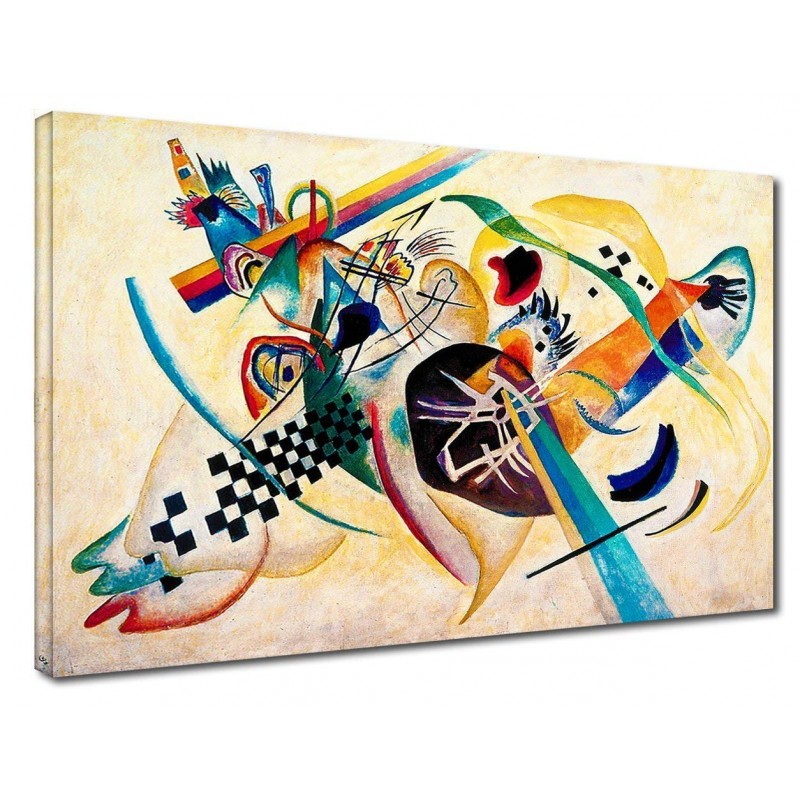 Quadro Kandinsky - Composizione su Bianco - WASSILY KANDINSKY White  composition Quadro stampa su tela canvas con o