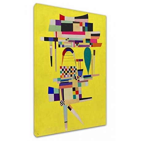 El marco de Kandinsky - Pintura de color Amarillo - WASSILY KANDINSKY Amarillo pintura de la Imagen de impresión en lona, con o