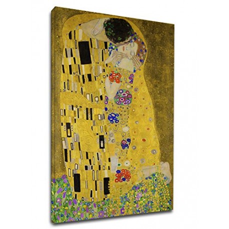 Quadro Klimt - Il Bacio - KLIMT The Kiss (Lovers) Quadro stampa su tela canvas con o senza telaio