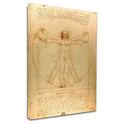 El marco Leonardo Da Vinci El hombre de Vitruvio - Leonardo - Pintar imprimir en lienzo, con o sin marco