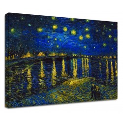 La pintura de Van Gogh Noche Estrellada sobre el Rhone - Van Gogh Noche Estrellada sobre el Ródano, Pintar imprimir en lienzo,