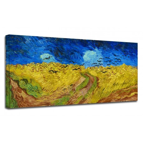 La peinture de Van Gogh - champ de maïs avec le Vol des Corbeaux - Photo impression sur toile avec ou sans cadre