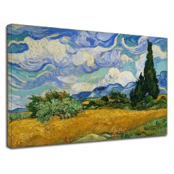 Quadro Van Gogh - Campo di Grano con Cipressi - Quadro stampa su tela canvas con o senza telaio