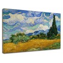 La peinture de Van Gogh - Champ de Blé avec Cyprès Peinture d'impression sur toile avec ou sans cadre