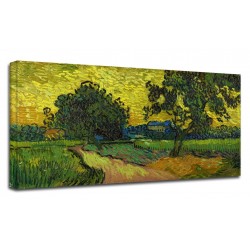 Painting Van Gogh - Landscape at dawn - Picture print on canvas with or without frame