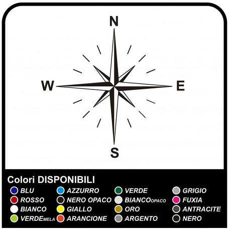 Adhesivos-el viento de la Rosa de la Brújula de la etiqueta Engomada para el SUV 4X4, autocaravana, caravana y off-road Lados,