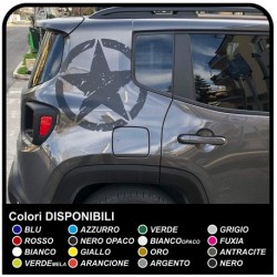 adesivi STELLA GRANDE Effetto Consumato per montante posteriore jeep renegade stickers Jeep nuova Renegade US ARMY