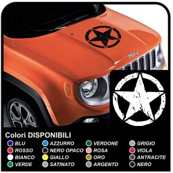 the adhesive for the hood, renegade star to be affixed on the bonnet, worn effect sticker decals