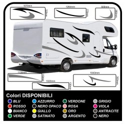 MOTORHOME graphics vinyl stickers decals stripes Set CAMPER VAN CARAVAN Motorhome - graphics 02