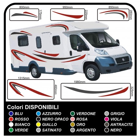 Aufkleber WOHNMOBIL-komplett-kit grafik-vinyl-aufkleber-abziehbilder-streifen-Set WOHNMOBILE VAN CARAVAN - grafik-04