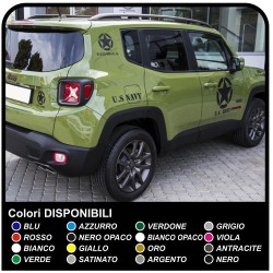 KIT COMPLETO adesivi stella militare renegade scritta US ARMY per Jeep Wrangler JK 3 adesivi renegade adesivi wrangler US ARMY