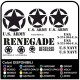 KIT COMPLETO con calcomanías de estrellas militar renegado escrito EJÉRCITO de los estados unidos para Jeep Wrangler JK 3