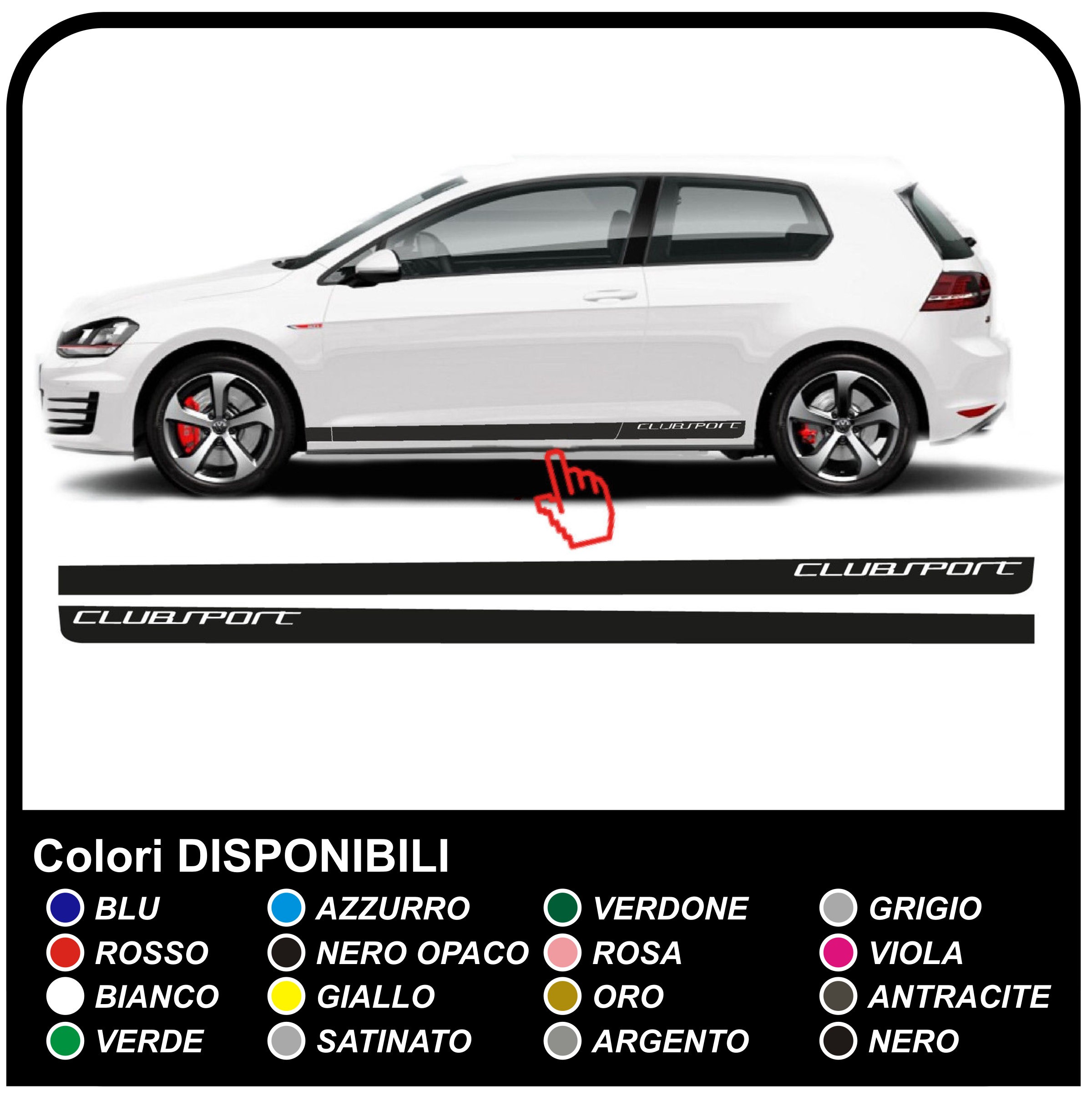Vw Golf V Vii Gti Performance Side Stripes Sticker Set 3 5 Door Golf 5 6 And 7 Golf Volkswagen