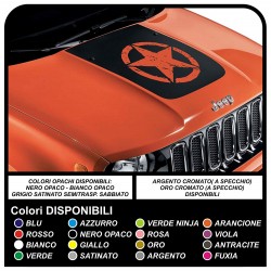 renegade sticker de capot jeep renegade-bande avec des étoiles, des militaires effet usé