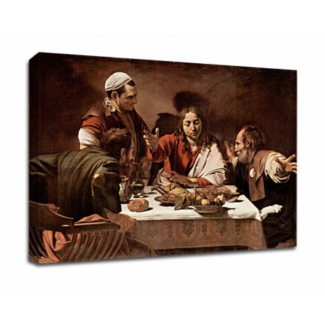 La peinture du Caravage - le Souper à Emmaüs - Photo impression sur toile avec ou sans cadre