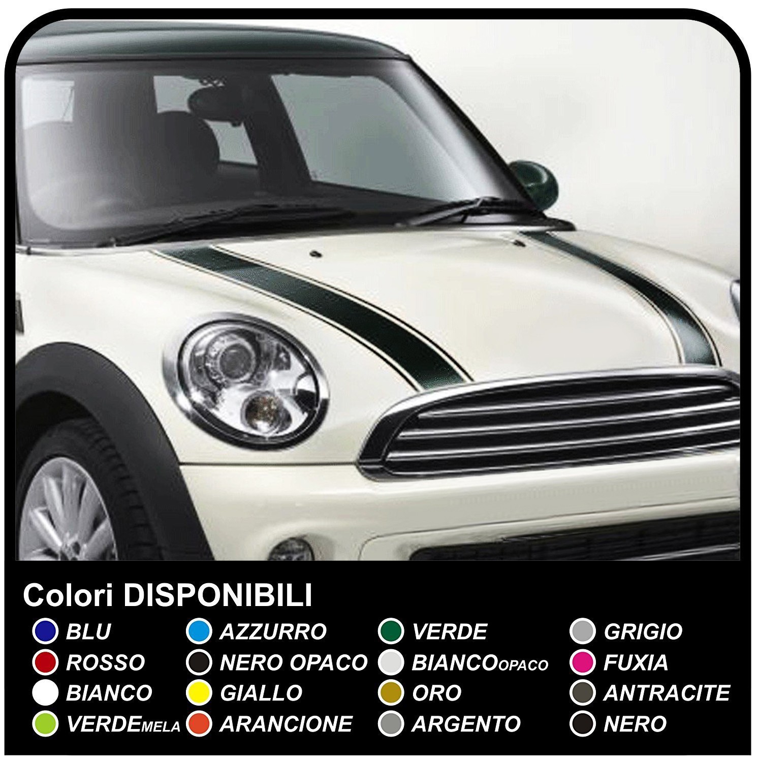 Klebebänder Mini Cooper Seitenstreifen Seitenaufkleber LOGO Streifen C2